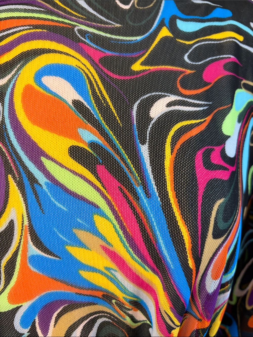 Multicolor Swirl Print Women’s Tunic with Belt - Picture 11 of 14